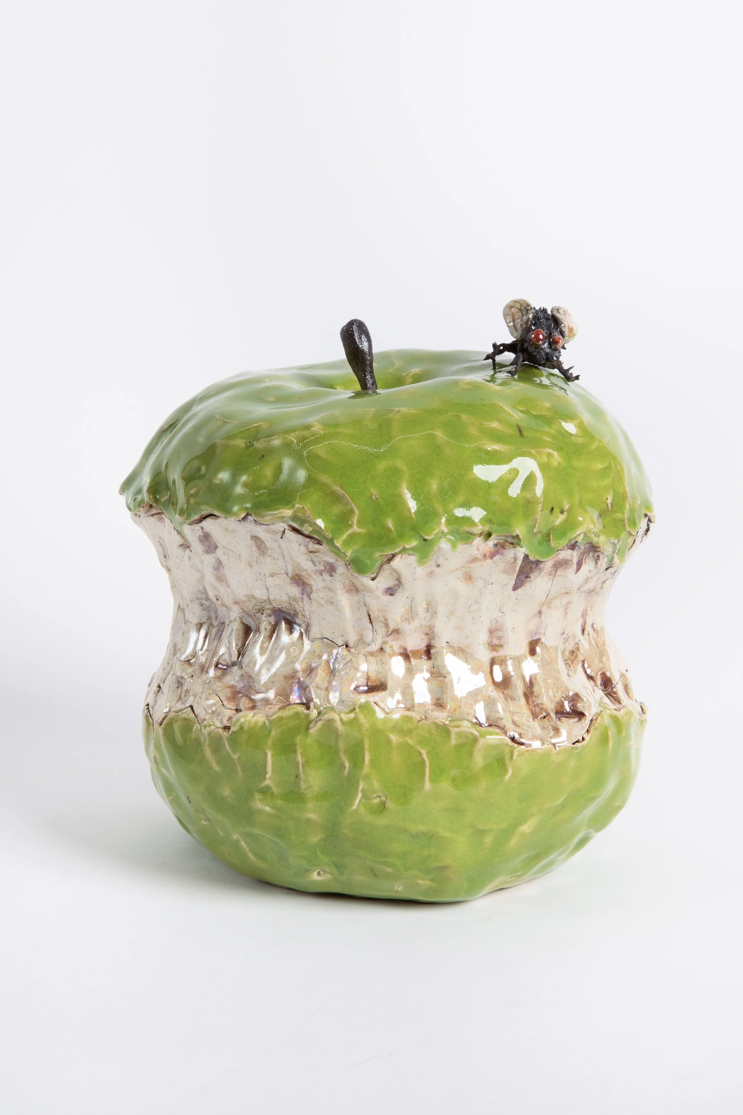  GRACE STOTT  Sour Apple , 2025 stoneware, solder, adhesive 7.5 x 6.5 x 6.5 inches   INQUIRE+  