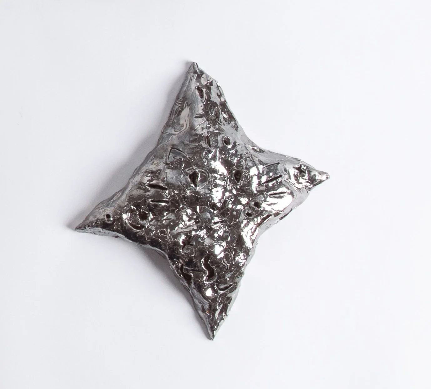  GRACE STOTT  Sparkle star kitty , 2025 stoneware 8.5 x 7.5 x 1.25 inches   INQUIRE+  