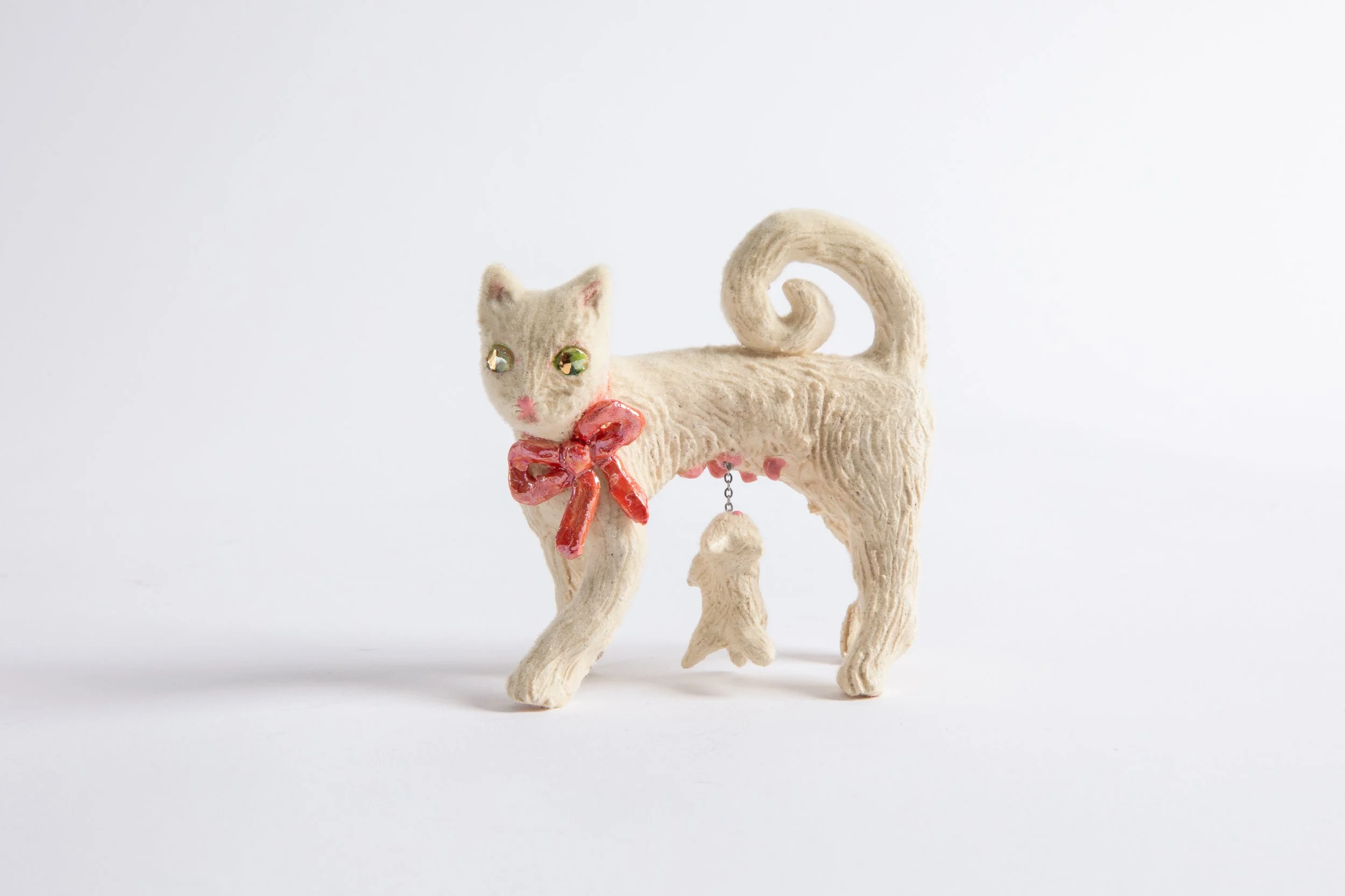  GRACE STOTT  Mommy Milk Maid , 2025 stoneware, gold, brass, flock fibers, adhesive 3.5 x 3.25 x 1.75 inches   INQUIRE+  