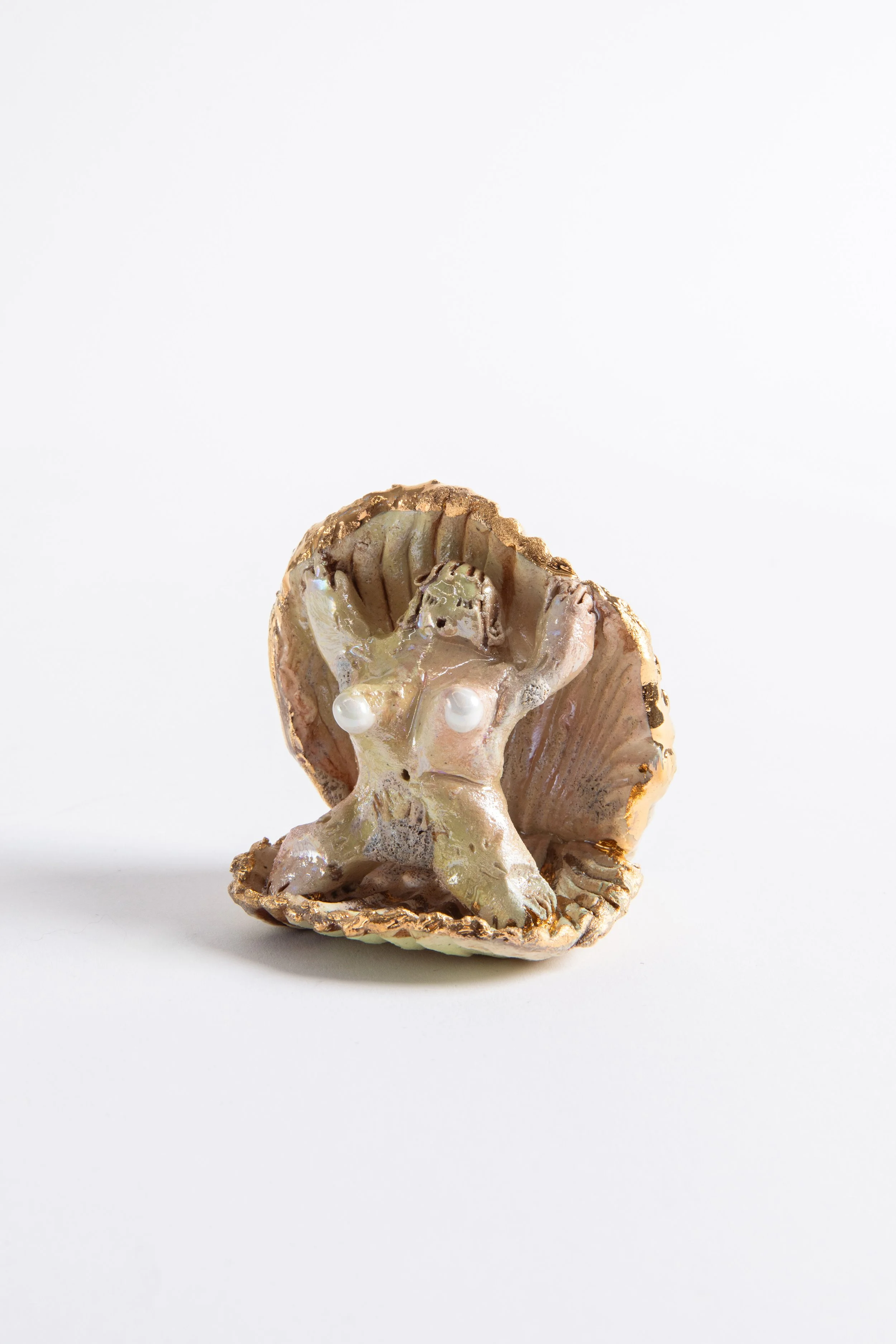  GRACE STOTT  Birth of Venus , 2025 stoneware, gold 2.5 x 2.5 x 2.5 inches   INQUIRE+  