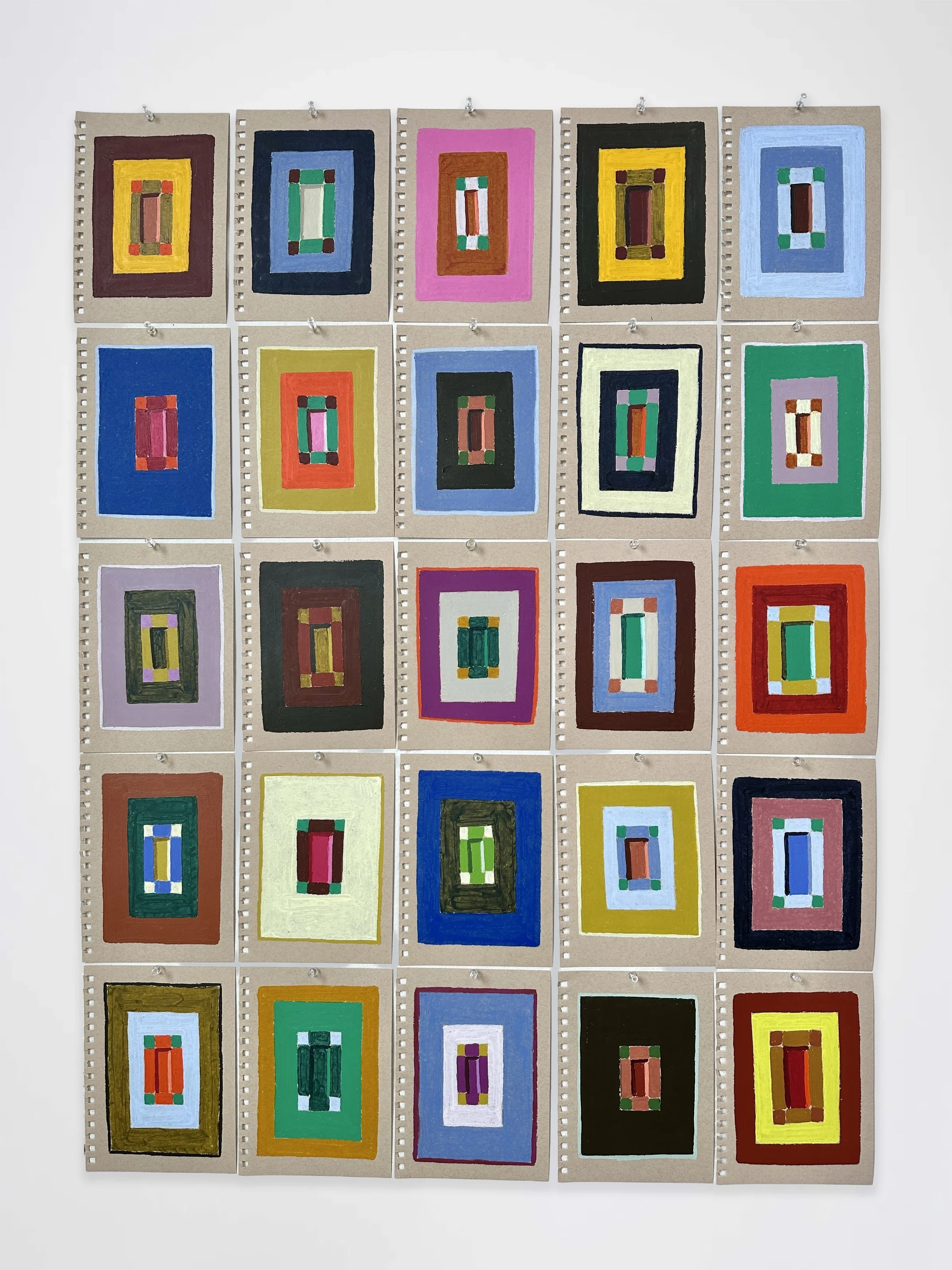  MATT KLEBERG  Untitled (Studies in Framing) , 2026 oilstick on paper 8.5 x 6.25 inches, each 