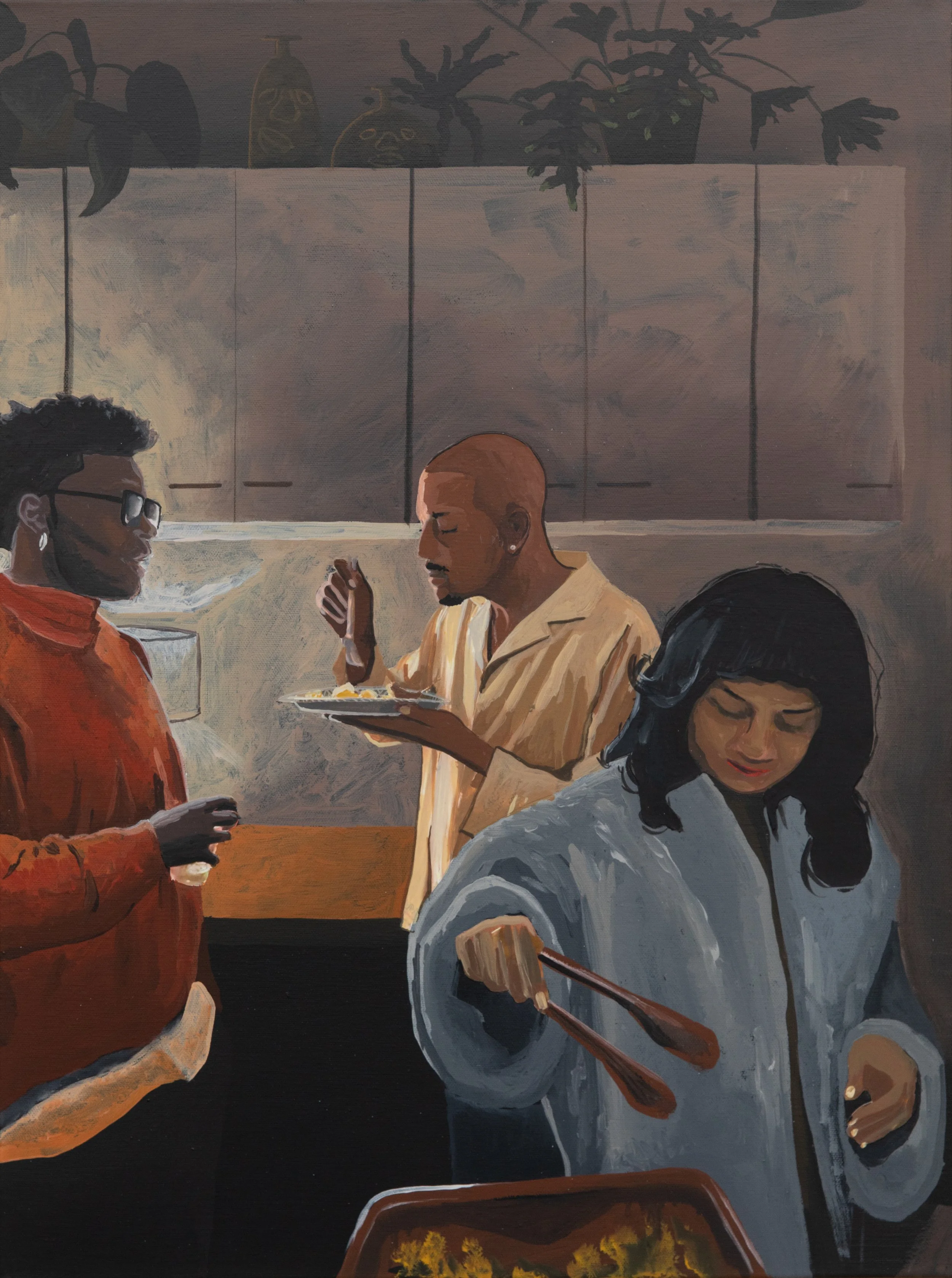  COREY PEMBERTON  Collard greens in paradise,  2026 house paint on canvas 24 x 18 inches   INQUIRE+  