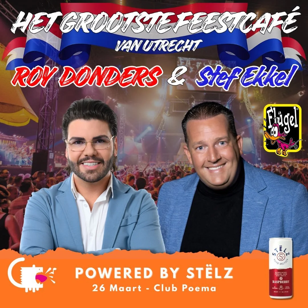 Op 26 maart wordt Club Poema omgetoverd tot het grootste feestcaf&eacute; van Utrecht.

Met niemand minder dan Roy Donders en Stef Ekkel live op het podium. Dit wordt een avond vol meezingers, polonaises en gegarandeerde kroeghits.

Van 23:00 tot 04: