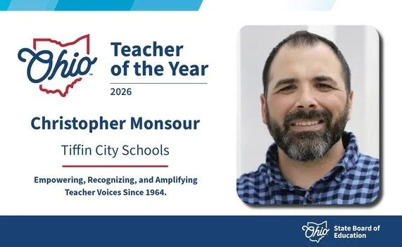 Congratulations to Christopher Monsour, Ohio's 2026 Teacher of the Year!

A science teacher at Columbian High School in Tiffin City Schools, Christopher Monsour has long been connected to the Martha Holden Jennings Foundation. He was named the Founda