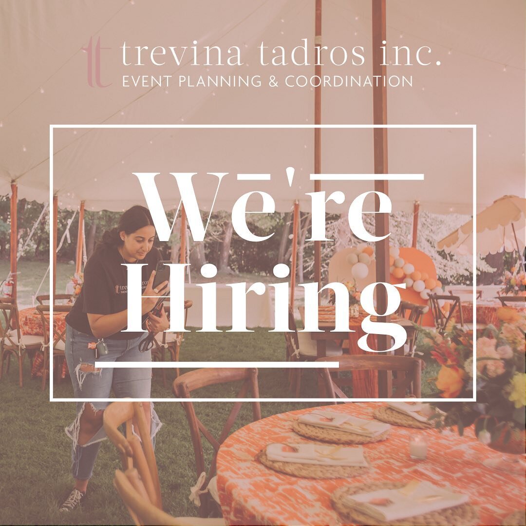 ✨WE&rsquo;RE HIRING✨

Location: Long Island/NYC

Start Date: ASAP

Details: I am currently looking to fill three positions for the upcoming 2023 Wedding Season. All positions are currently structured as part-time freelance roles and require weekend &