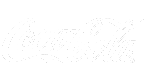 Coca-Cola logo in white text on black background.
