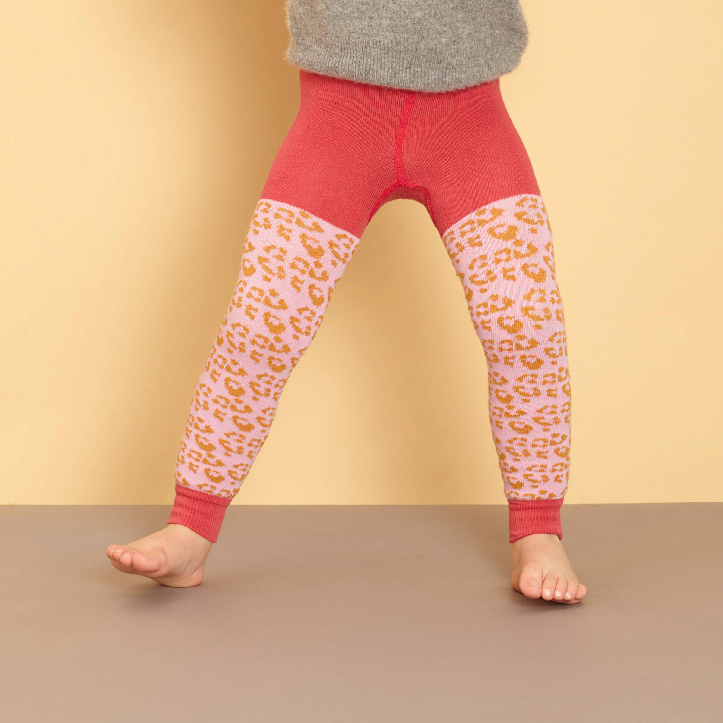 leopard print footless tights