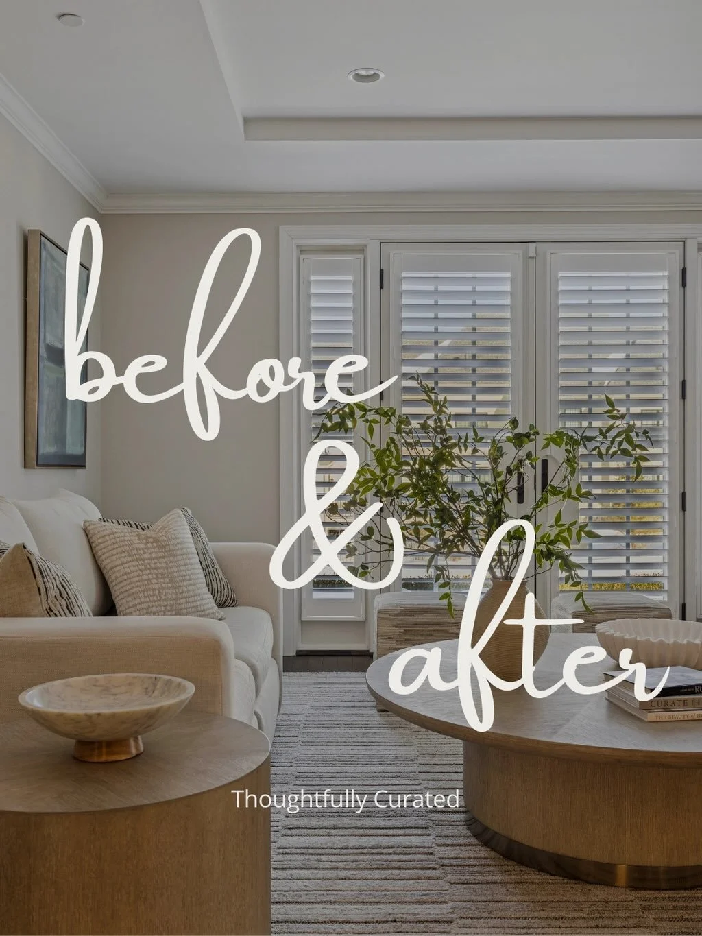 Before ➡️ After at Valley Green Court.

Builder-grade to beautifully curated.
For this project, we were extremely selective when sourcing vendors &mdash; prioritizing craftsmanship, quality, and cohesion at every turn.

Because great design isn&rsquo