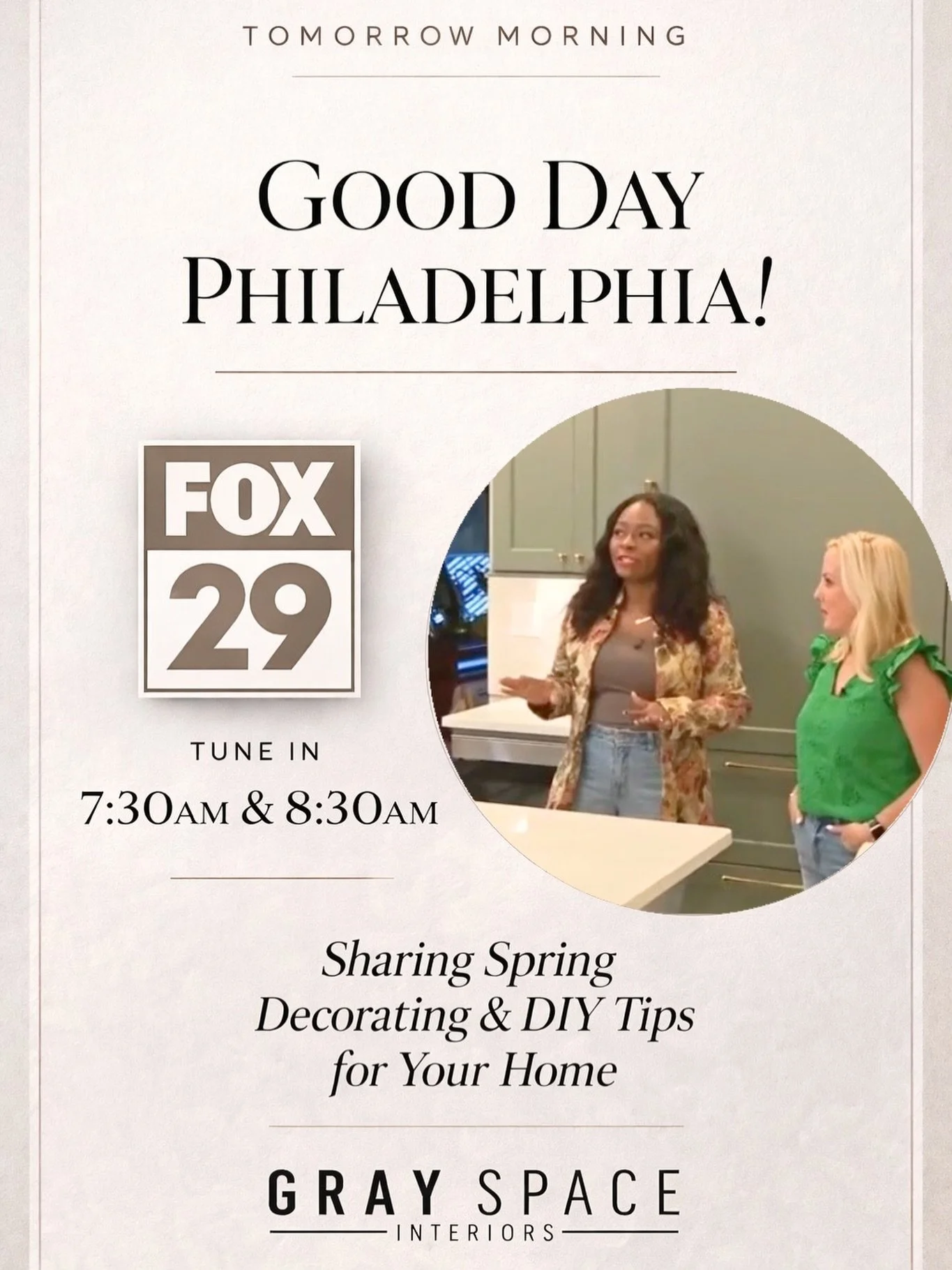 Tomorrow morning ✨ I&rsquo;m joining @jennfredfox29 on Good Day Philadelphia on FOX 29 at 7:30a &amp; 8:30a to share simple ways to refresh your home for spring&mdash;think elevated styling, easy DIYs, and those little details that make a big impact.