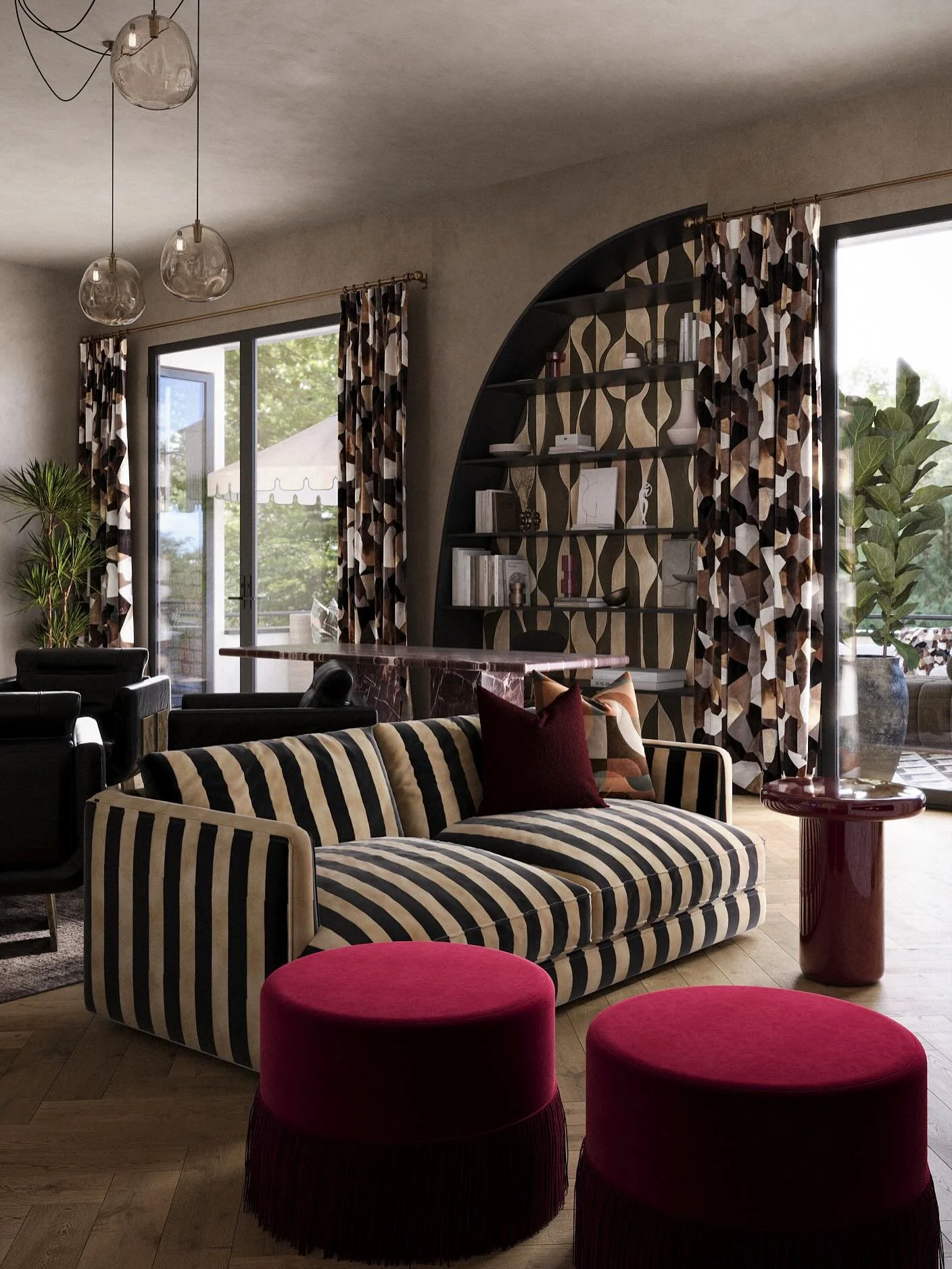 The Reveal! We are so excited to share our latest project with you!

Welcome to our Office &amp; Terrace for the third annual @livingbydesignshowhouse with @luxemagazine !

From the moment you walk in, we wanted to set the tone. A space that is layer