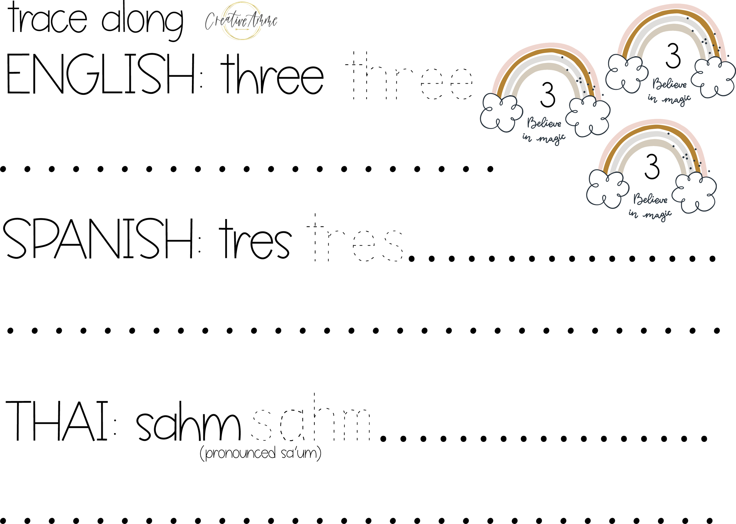 Rainbow Tracing Number Three.png