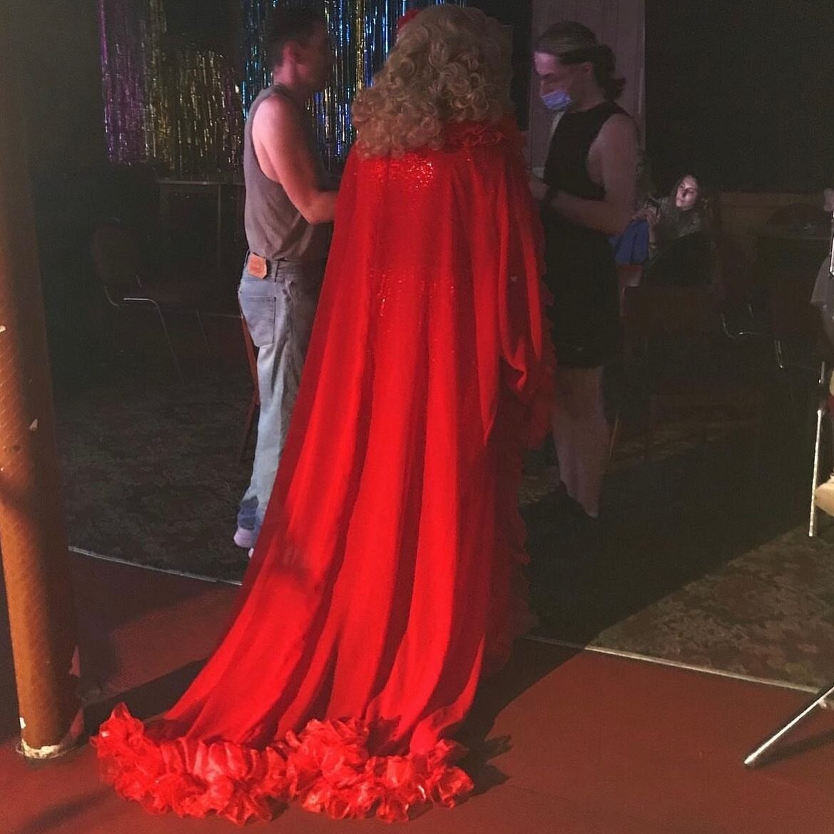 Another shot of the red chiffon frilly gown I made for @making_up_short_film ❤️ 

Did you know @making_up_short_film has been made part of official selection for the @melbqueerfilmfest and more! ✨
Including: @eastlondonlgbtqfilmfestival @soholondonfi