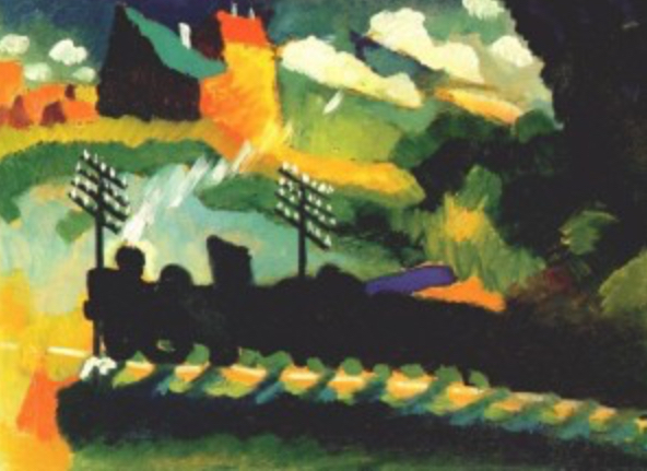 Murnau train et château by Vassily Kandinsky, 1909