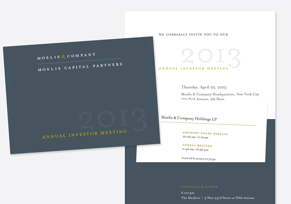 Annual Investor Meeting Invitations