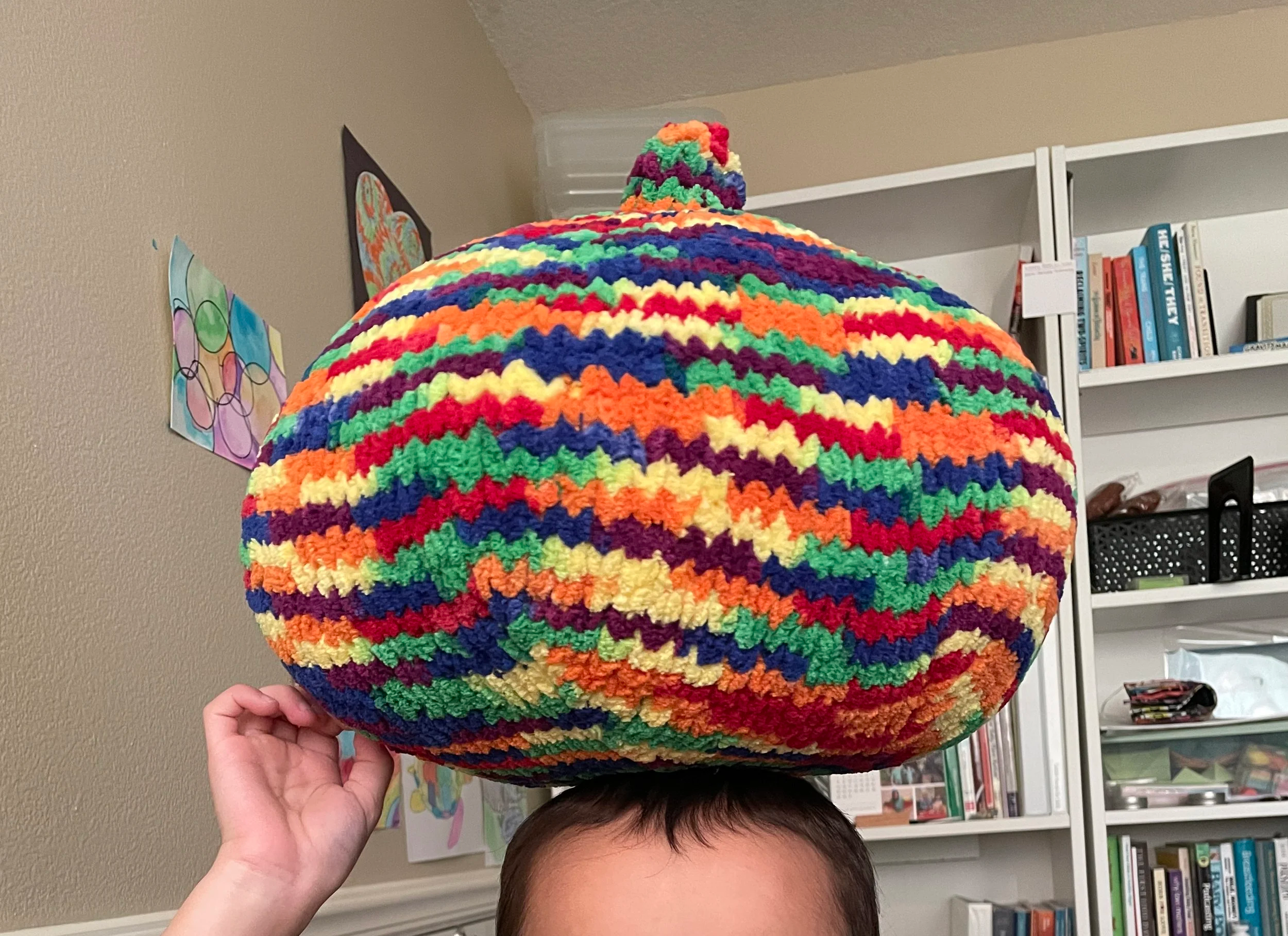 Giant knitted breast