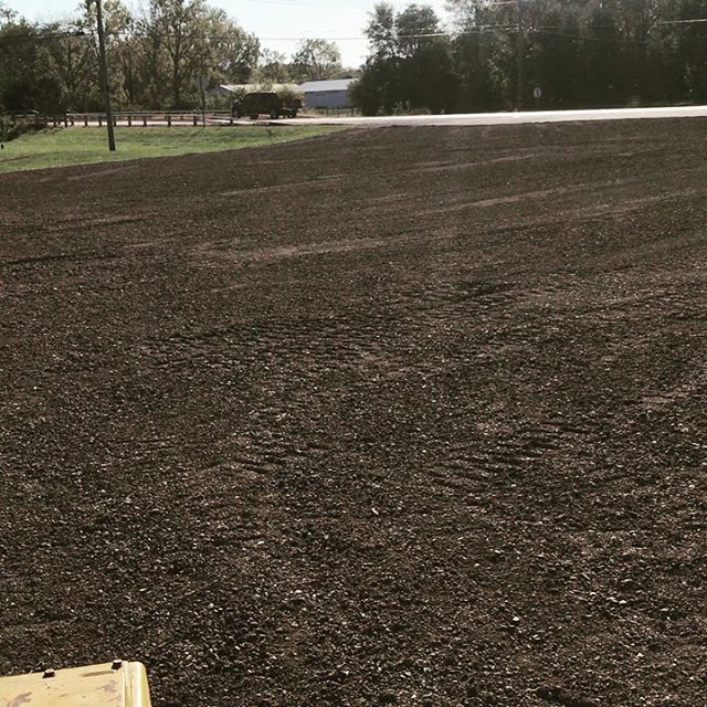 Grading, asphalt millings and compact