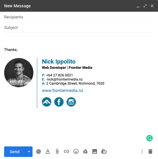 How to create an email signature in Gmail - Web & Brand Design - Nelson,  New Zealand