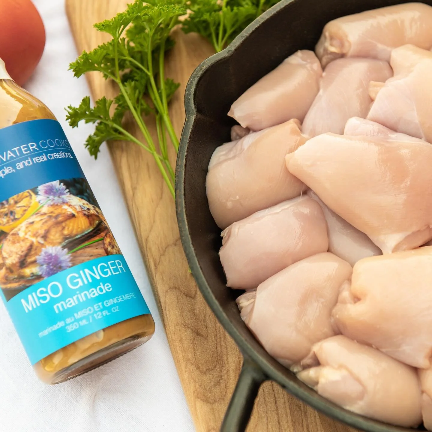 Looking for an easy dinner? Look no further than @whitewatercooks Miso Ginger marinade! We love marinating our boneless skinless chicken thighs for a few hours then throwing them on the barbecue or baking them in the oven.

The marinade is a perfect 
