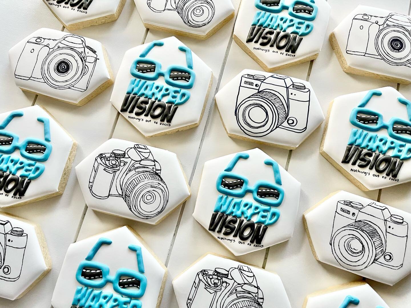 Nothing&rsquo;s out of focus! Congrats to @domwarpedvision on your new studio! 📷 📸 
.
These cookies were made for the ribbon cutting last week! 
.
.
.
.
.
#logocookies #photography #camera #cameracookies #sugarcookies #tampa #tampacookies #tampabay