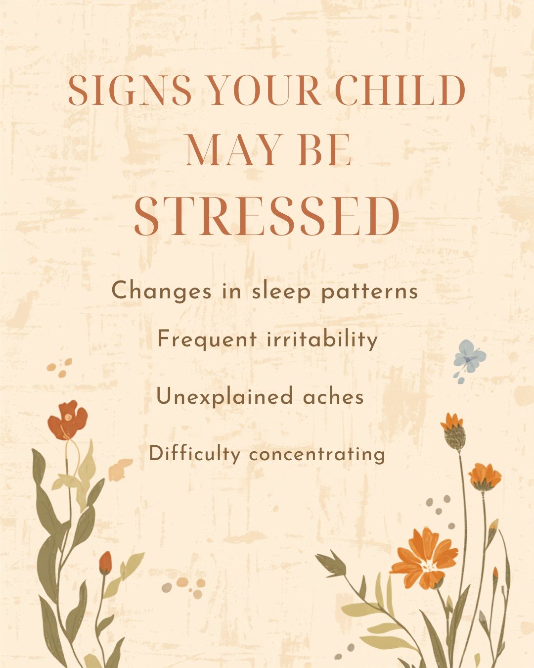 SIGNS YOUR CHILD MAY BE STRESSED

School, activities, friendships, changes at home, and busy schedules can all be a lot for growing minds and bodies.

Sometimes children don&rsquo;t say, &ldquo;I&rsquo;m stressed.&rdquo; Instead, stress can show up t