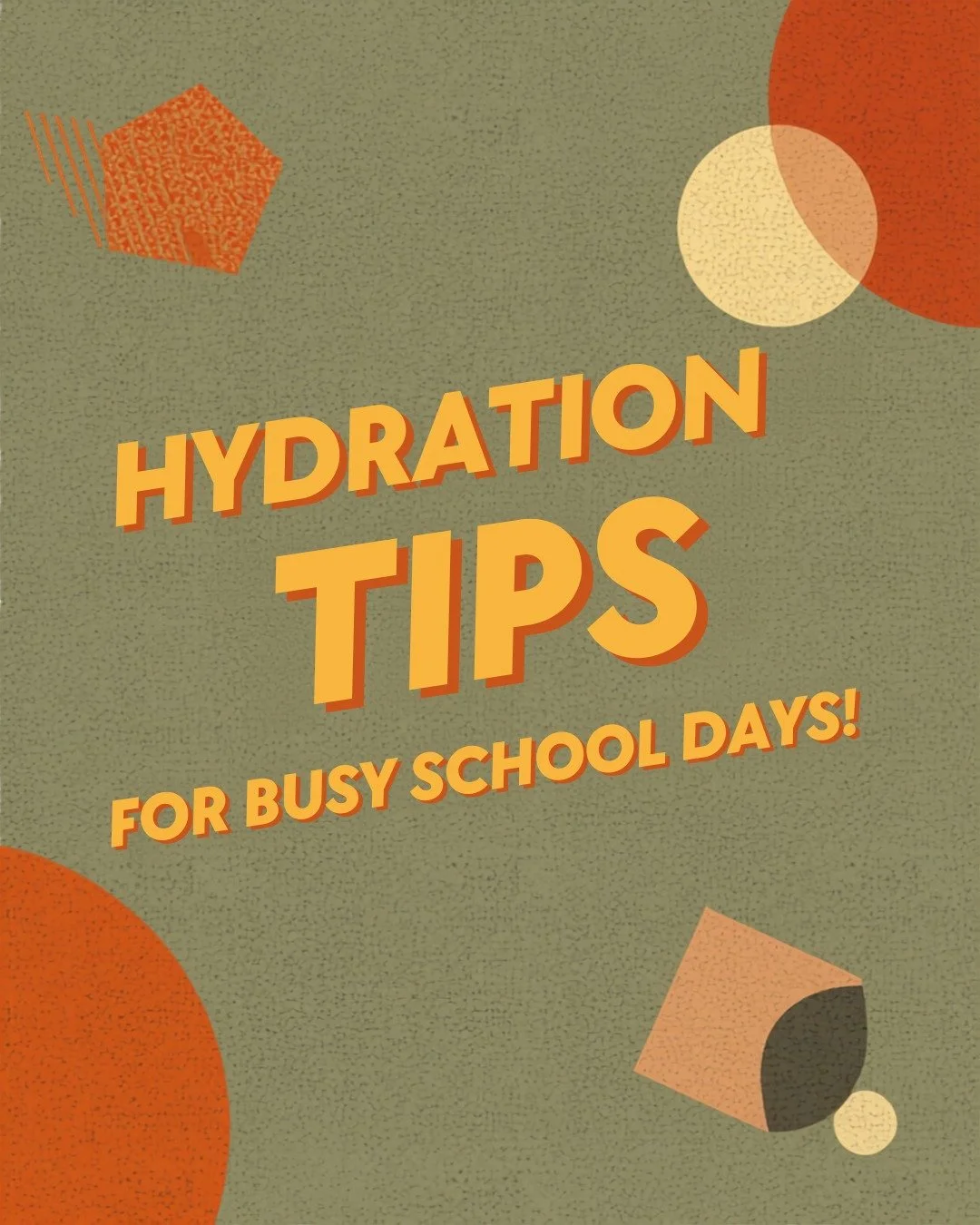 HYDRATION TIPS FOR BUSY SCHOOL DAYS!

Between early mornings, packed lunches, recess, sports, homework, and after-school activities, it&rsquo;s easy for kids to forget one simple thing: DRINK WATER!

Staying hydrated helps support your child&rsquo;s 