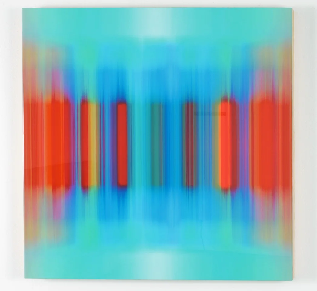 Vibratorium, 2014, Mixed media and resin on panel, 42” x 42"