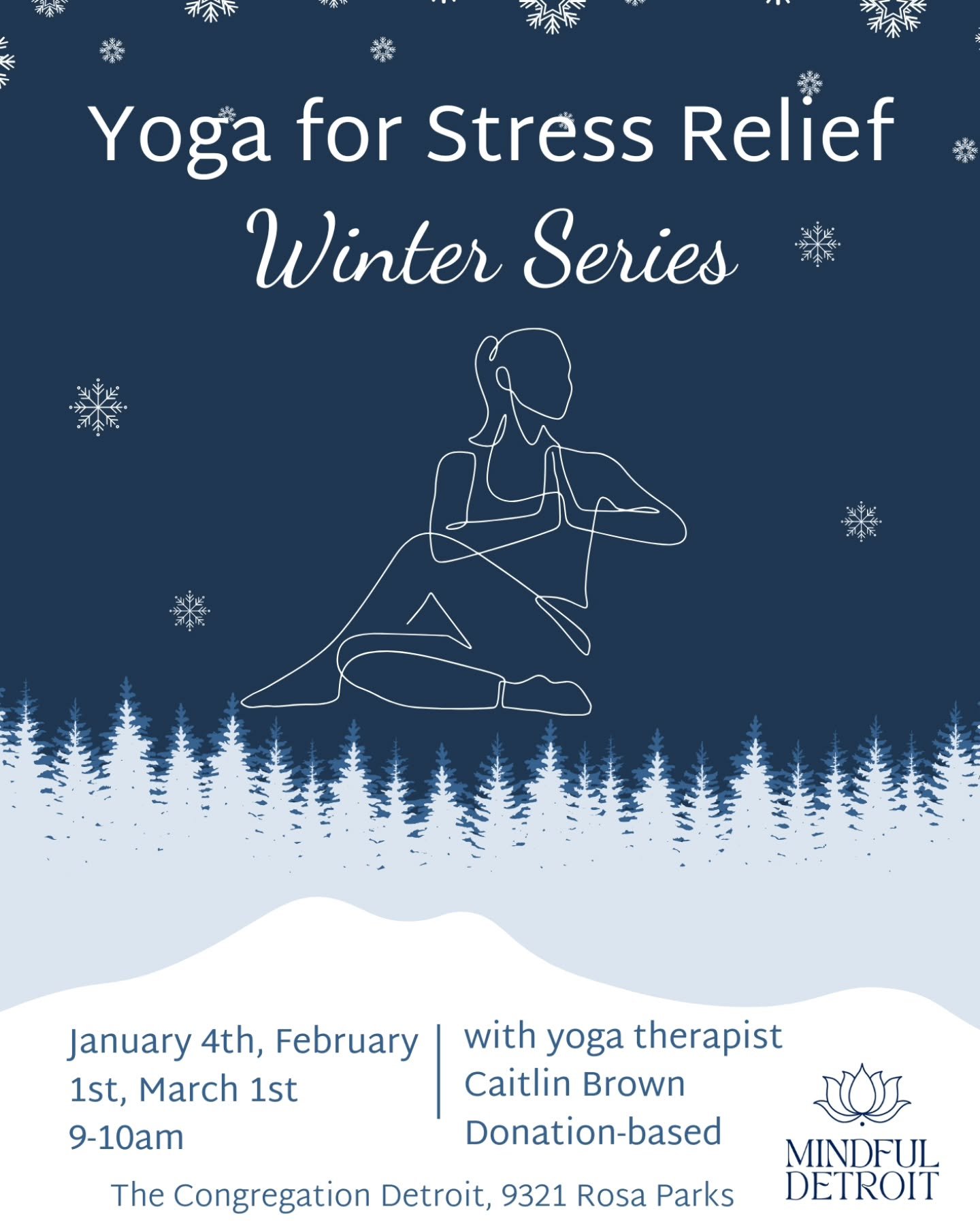 The world's been hard lately. I hope this can help a little bit.

I&rsquo;m teaching Yoga for Stress Relief this Saturday, February 1st, @thecongregationdetroit. It&rsquo;s from 9-10 am, donation-based, and beginner-friendly. This will be my second-t