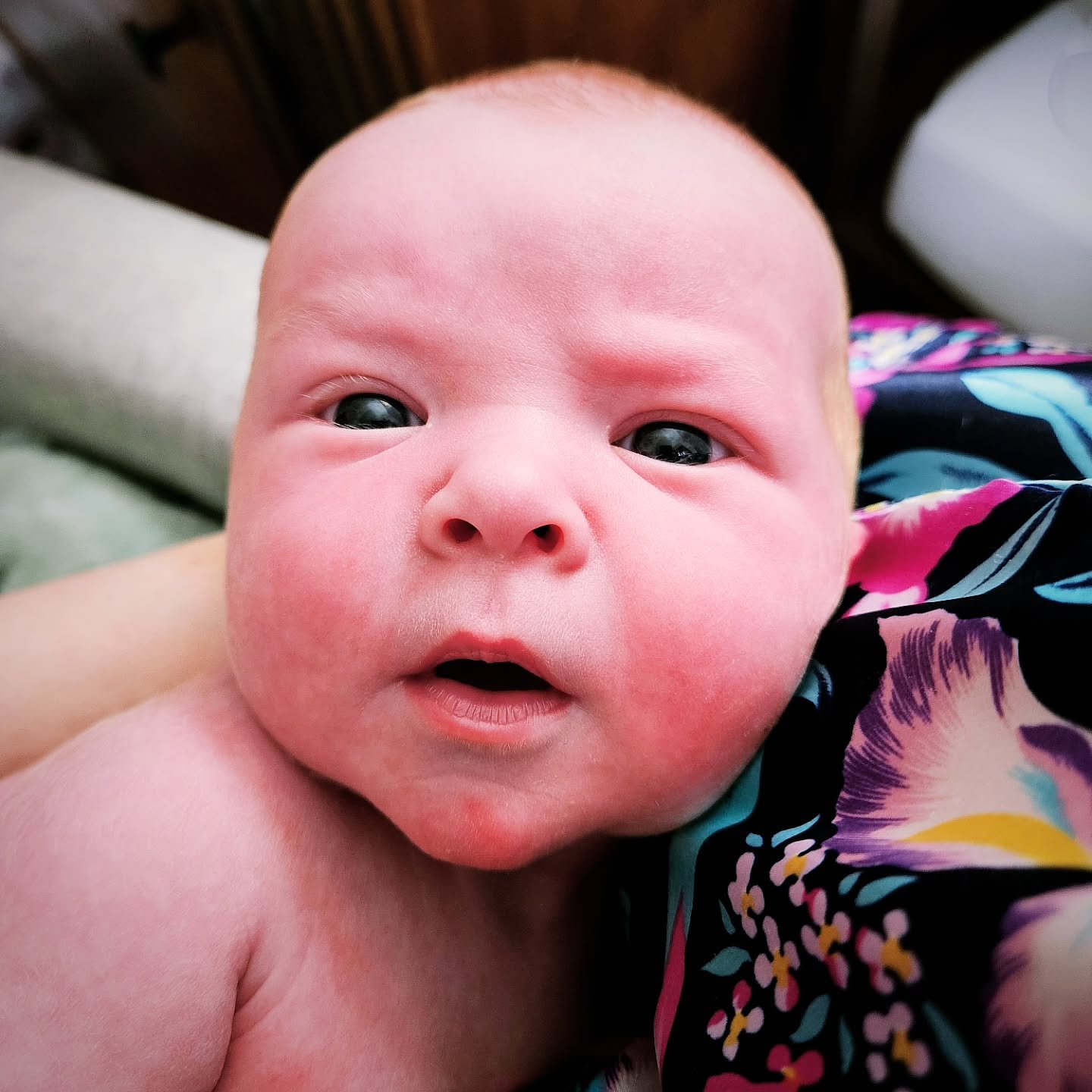 River Clarke Brown Gray was born on 4/25/25 at 4:50pm weighing 9lb 5oz. He has strawberry blonde hair and the cutest chubby cheeks. We are so in love 😍 💖