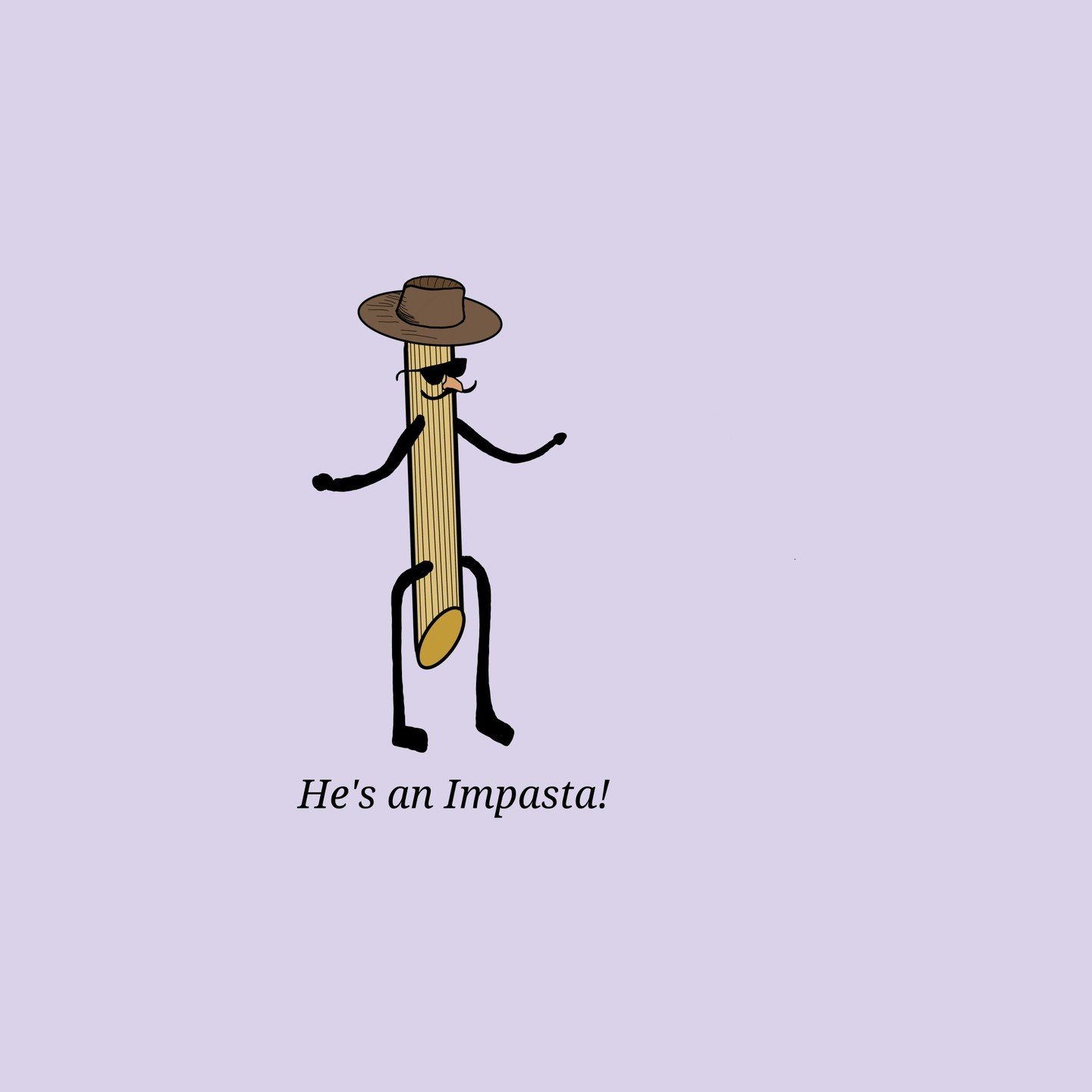 Don't be fooled, he's an Im-Pasta!!

(Shop link in Bio)
