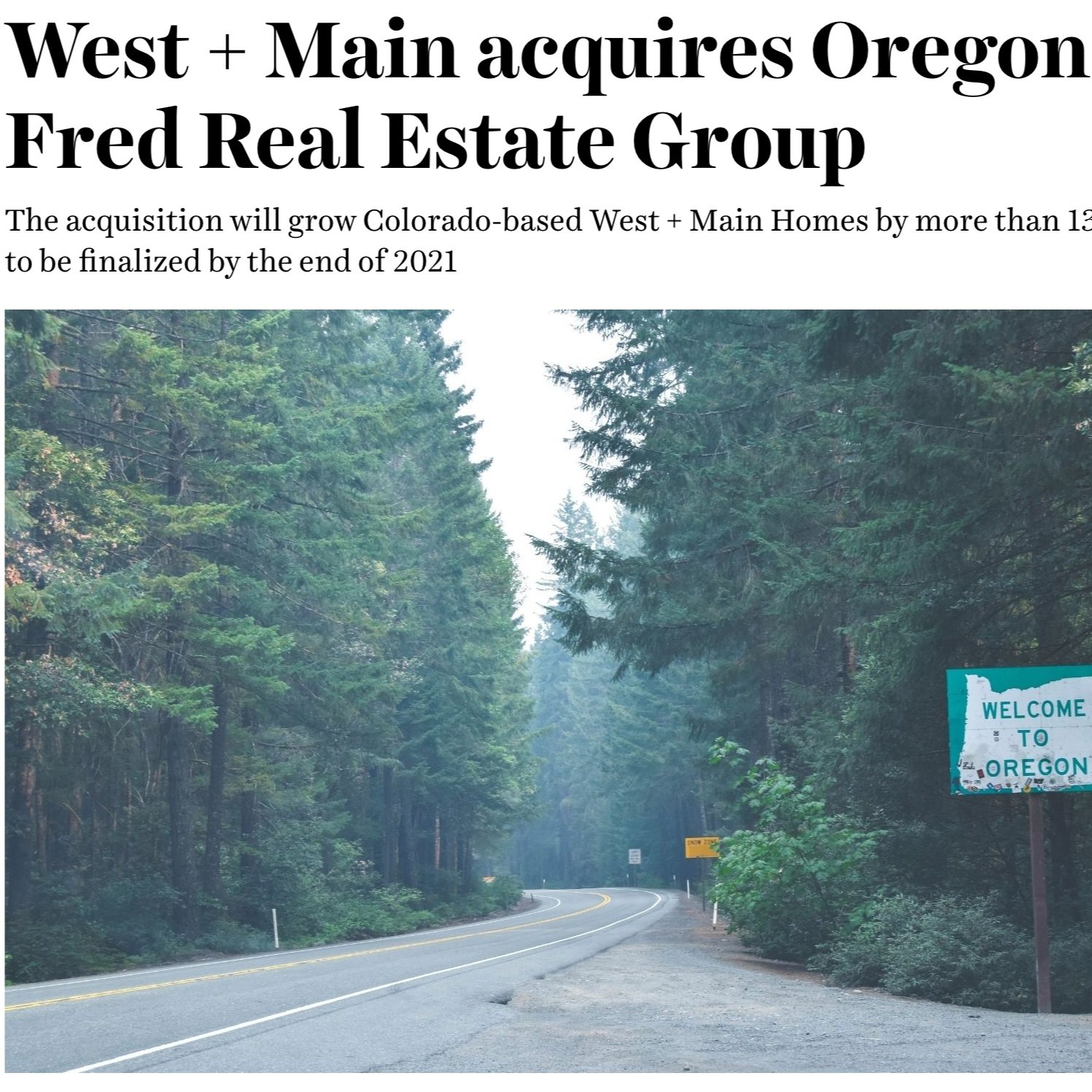 FRED RE is now West + Main