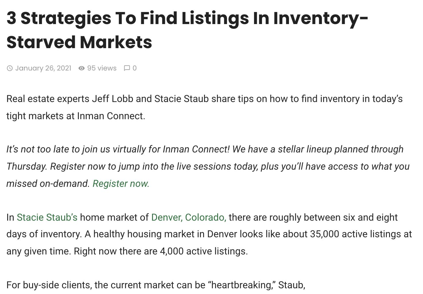 West + Main: How to Find Inventory Now