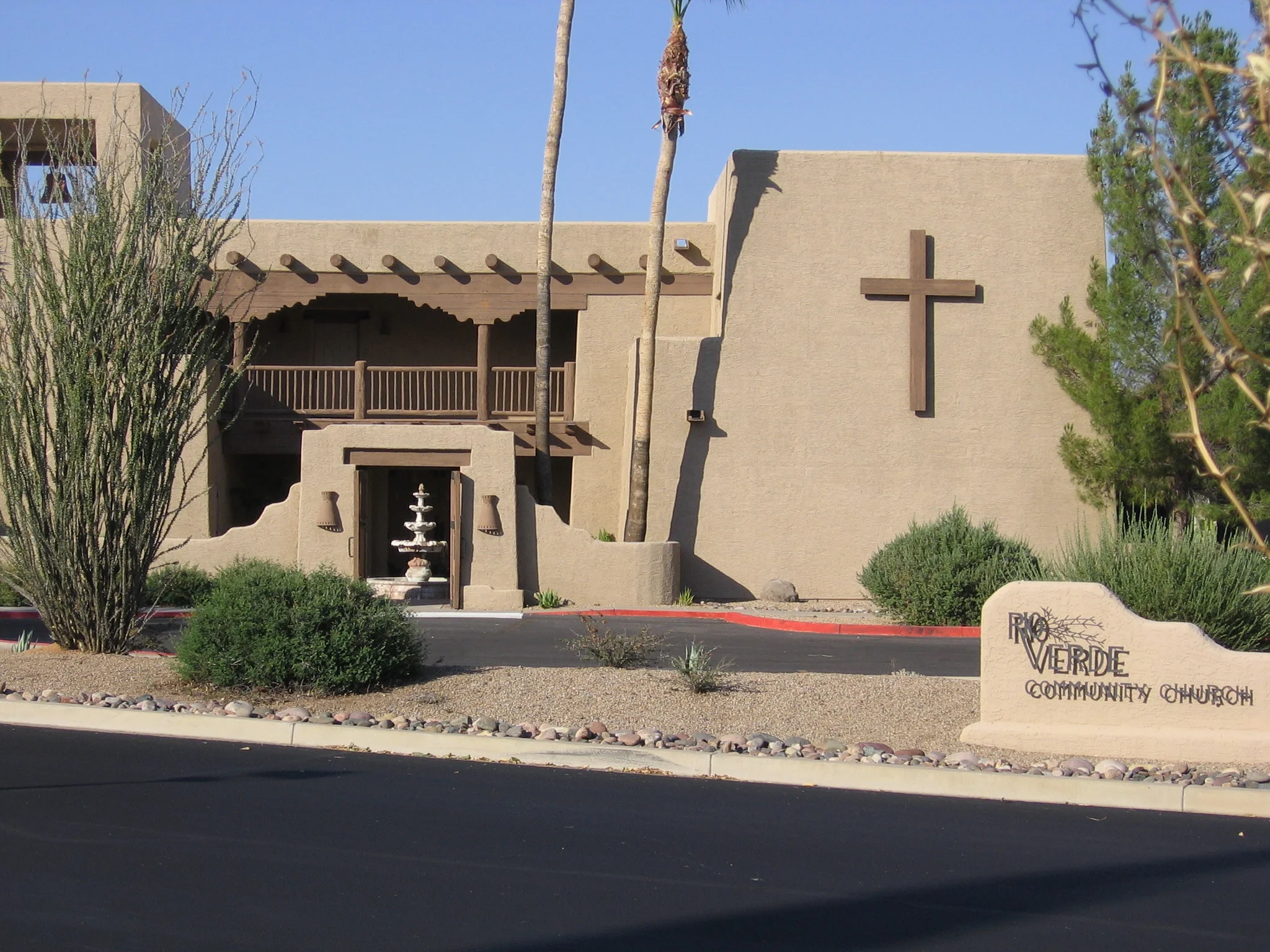 Fountain side of church