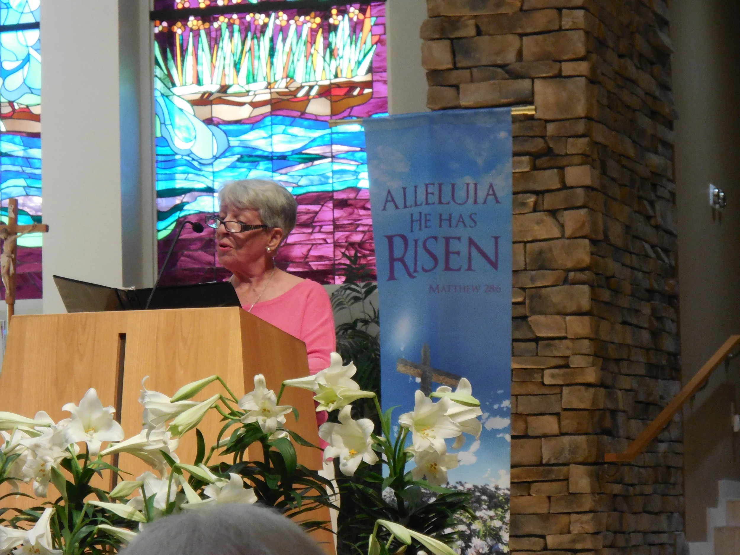 Lector at the podium