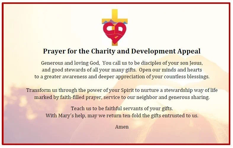 Prayer for teh Charity and Development Appeal