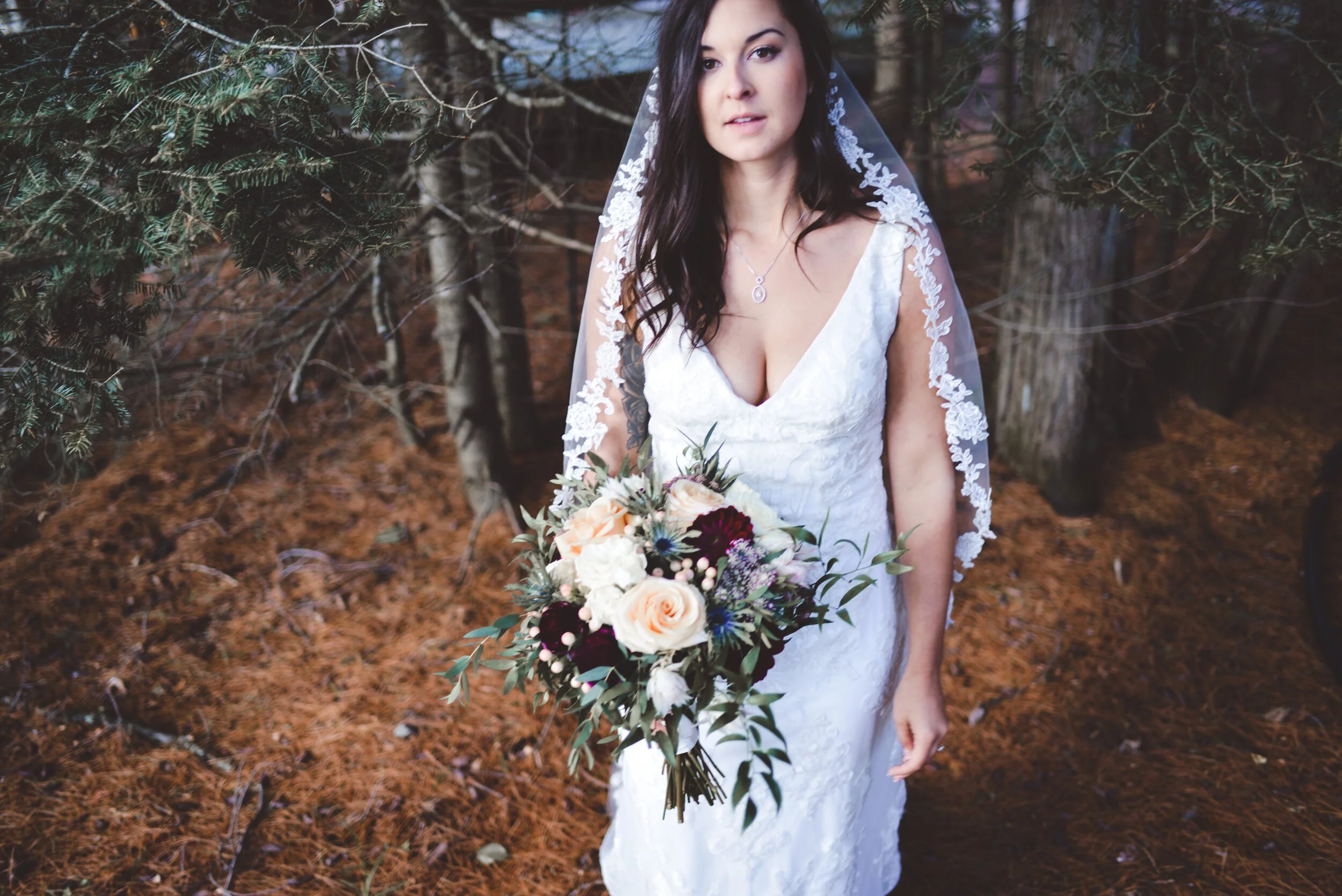Niagara wedding photographer shot this shot on film of a bride