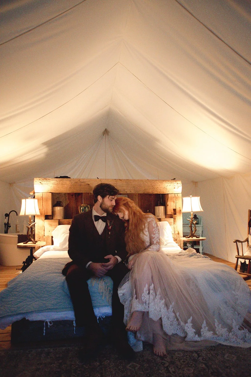 inside the tent at whispering springs