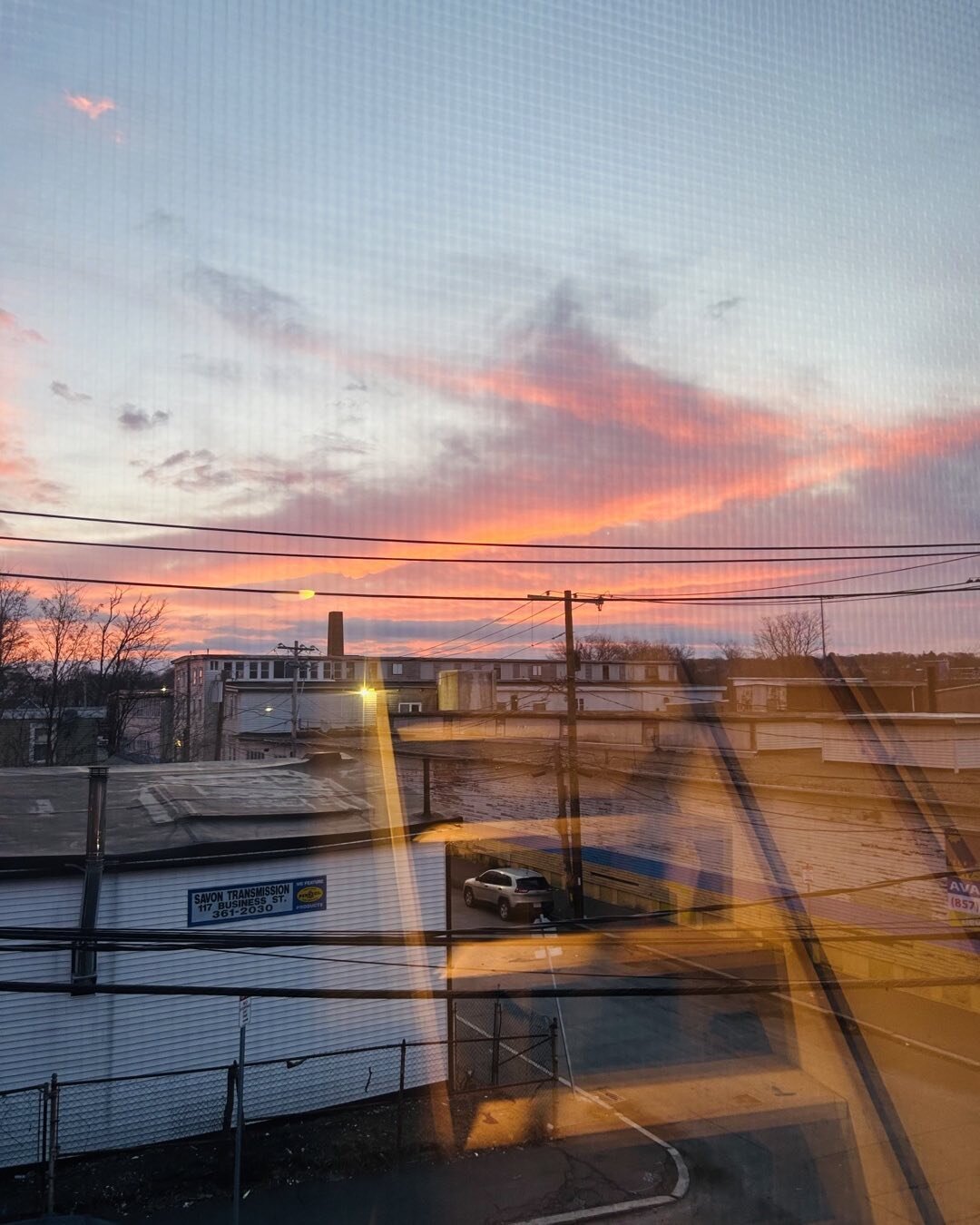 Painting this morning  the sky is shifting colors parallel  the stairs ascending/descending