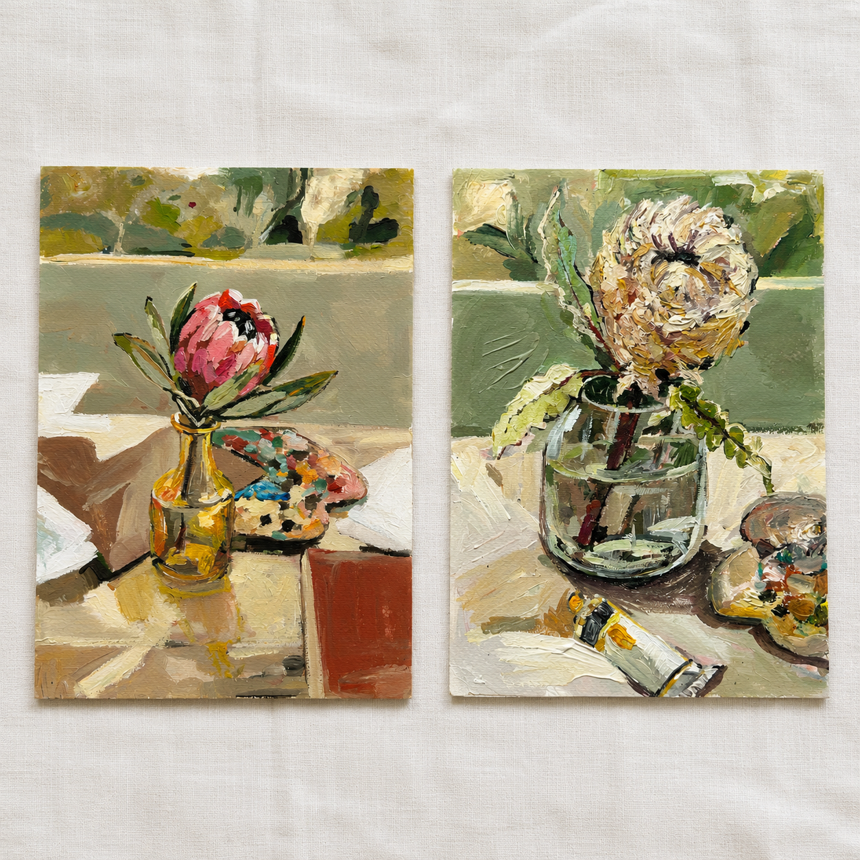 Protea on studio table