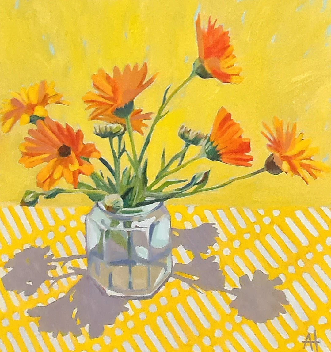 Alice Tilley calendula still life painting.jpg