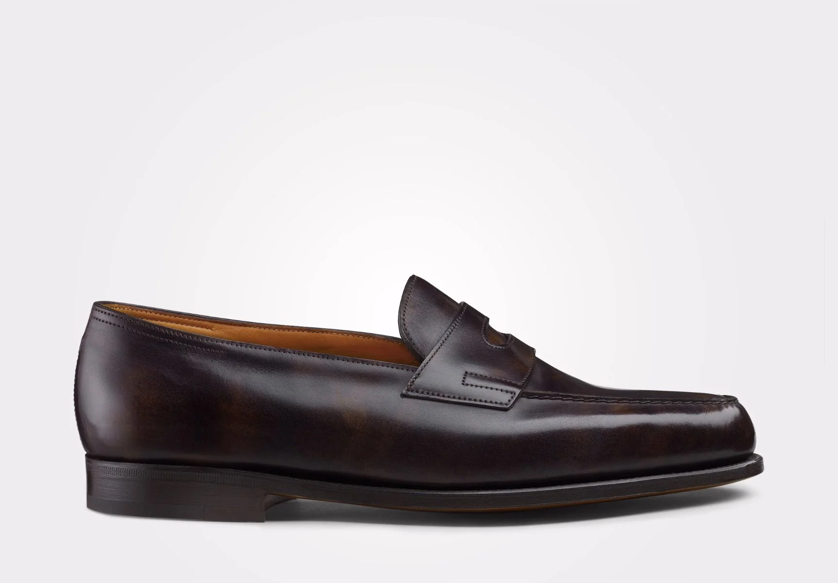 John Lobb Lopez Loafer in Dark Browns Museum Calf