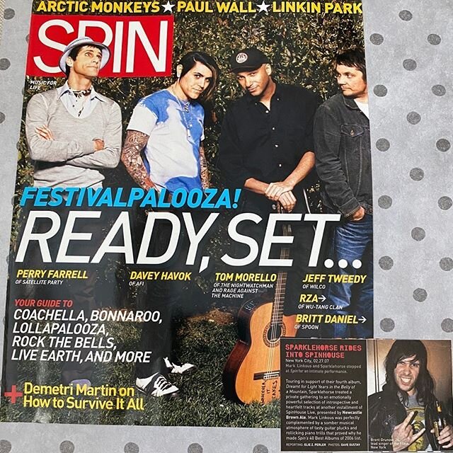 I was super pumped about this when my friend called me and said &ldquo;Dude you&rsquo;re in Spin Magazine&rdquo;! Very fun night and Sparklehorse sounded great. Just a quick #tbt!!! 🤝#sparklehorse #spinmagazine @spinmag @sparklehorse.official
