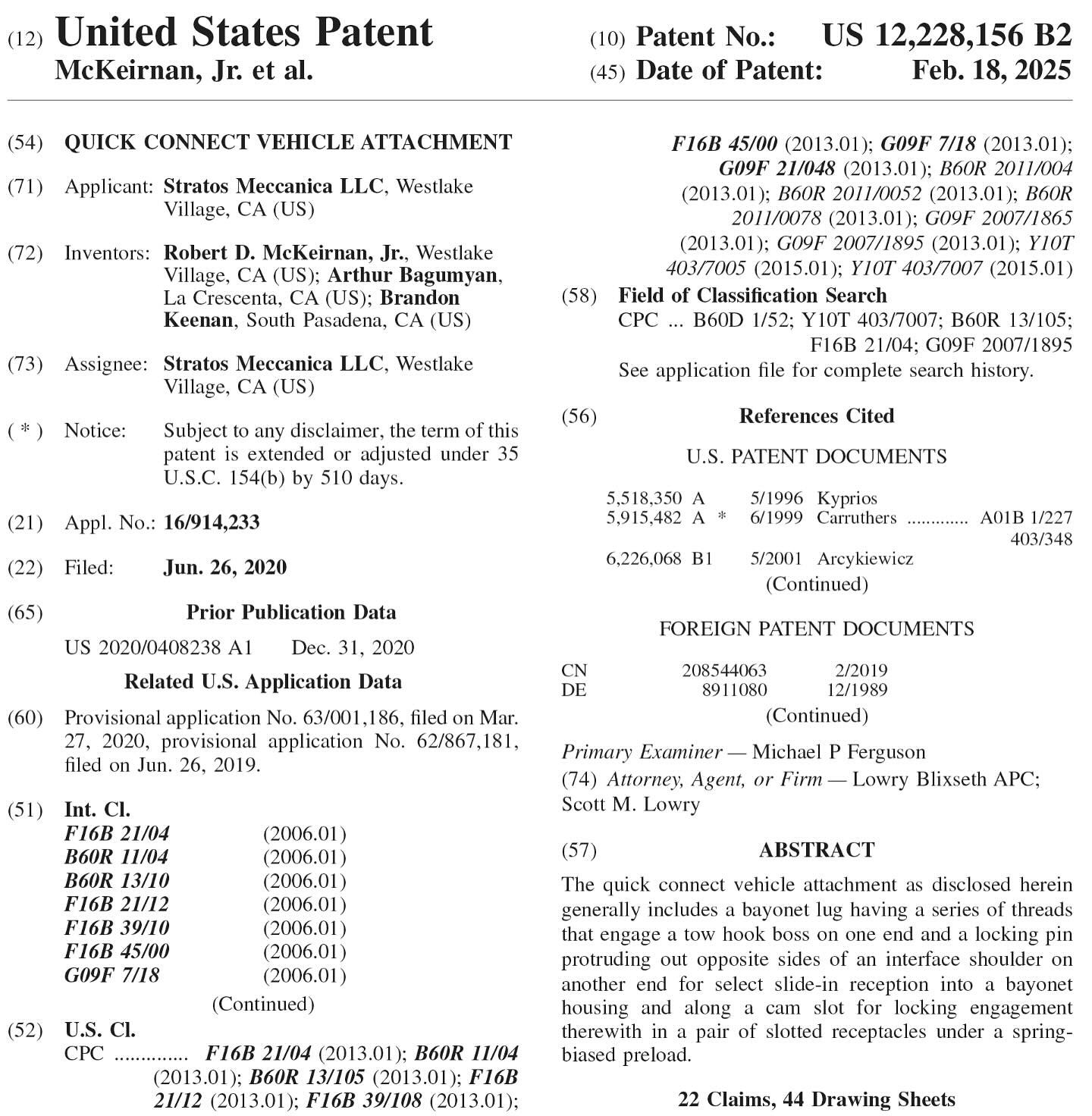 After nearly 5 years of hard work, we&rsquo;ve officially been granted a U.S. patent for our Quick Connect Vehicle Attachment! 🚀🔧 From an idea in June 2020 to an approved patent in February 2025, this journey was worth the challenge. Excited for wh