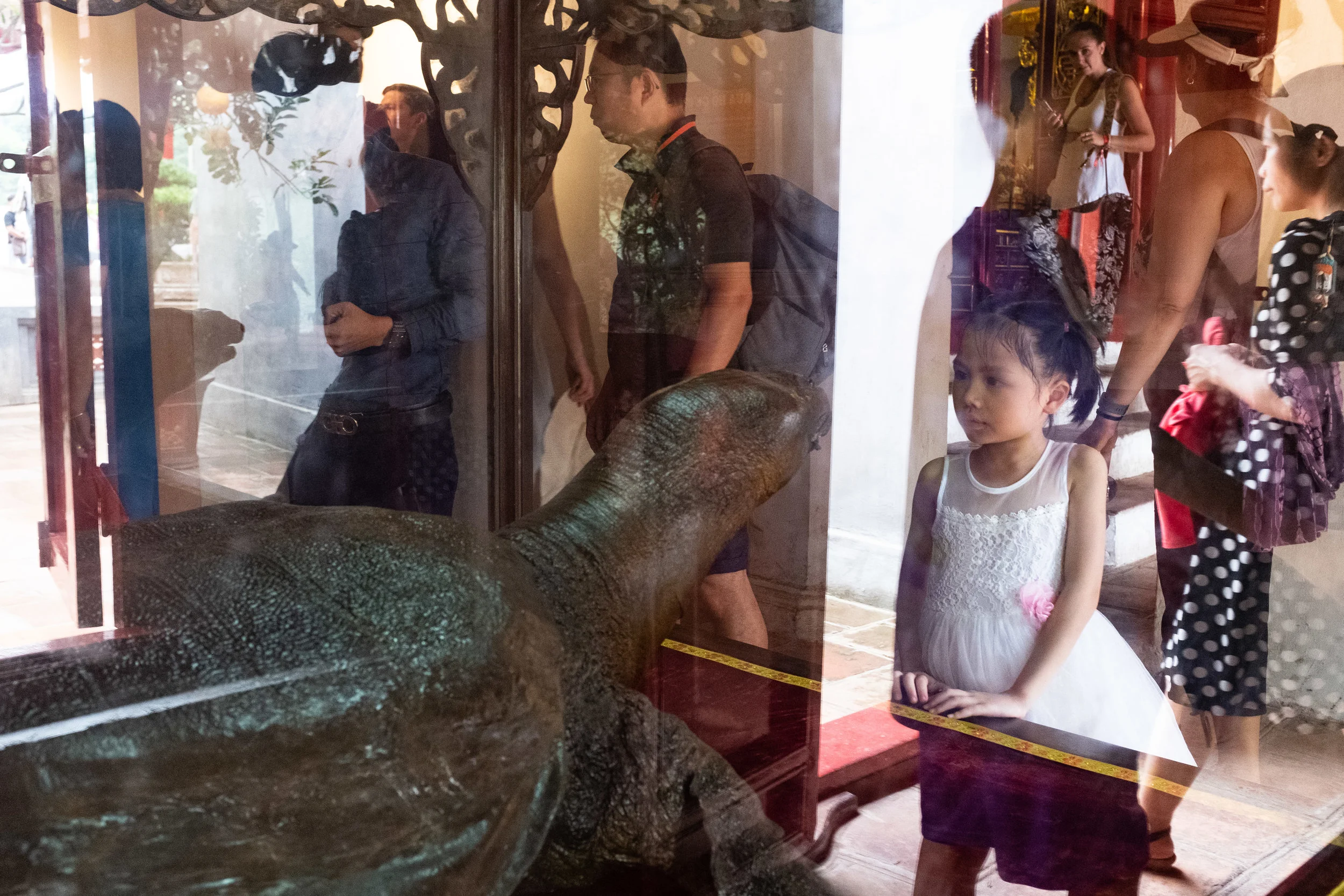 Girl looking at Turtle - Hanoi