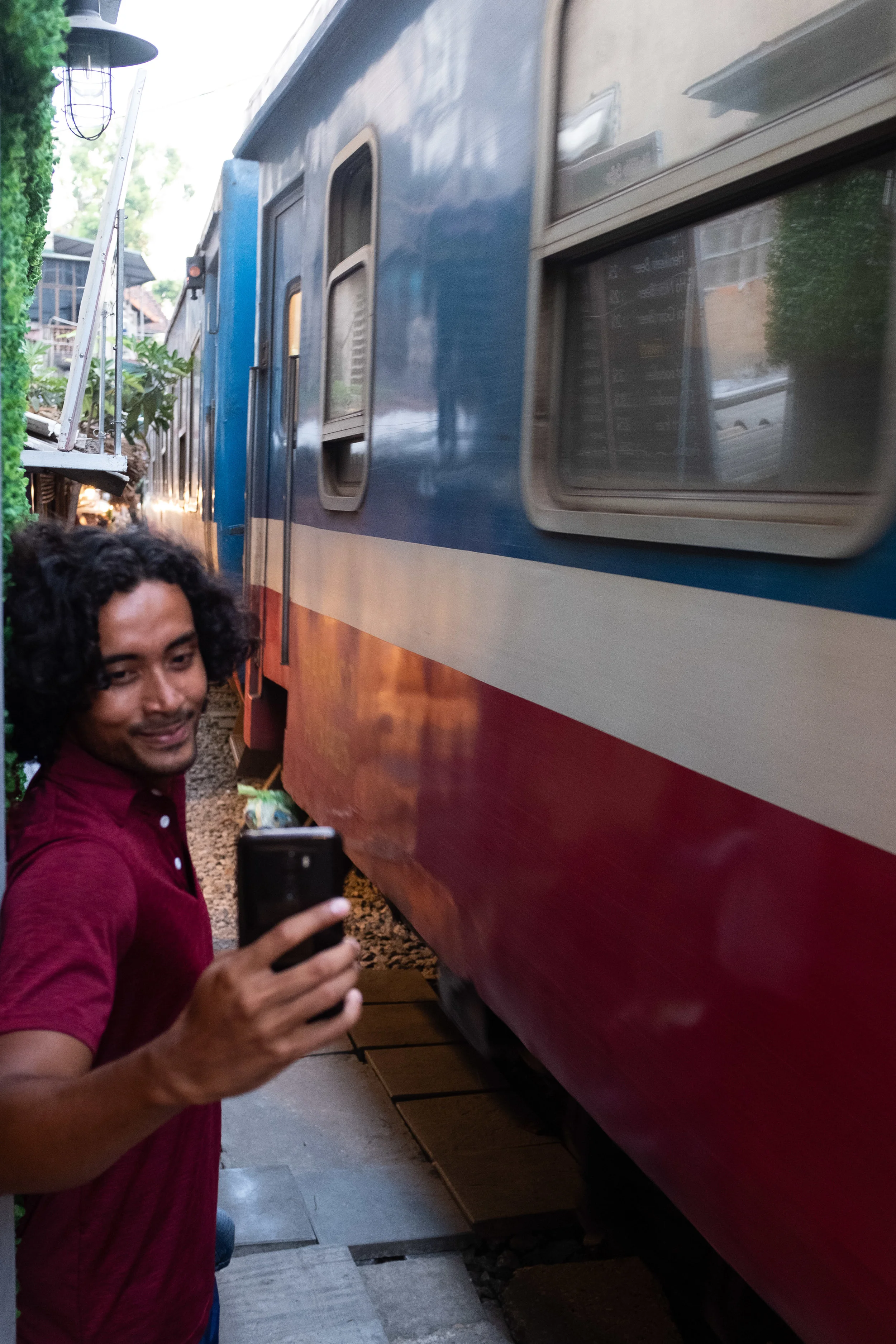Selfie at Train Street - Hanoi
