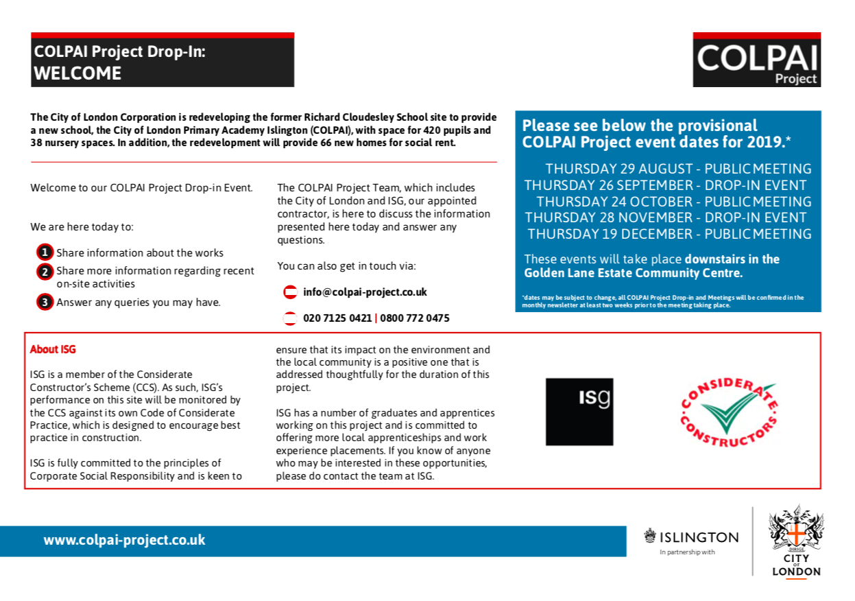 COLPAI Project Drop-In Boards - July 2019