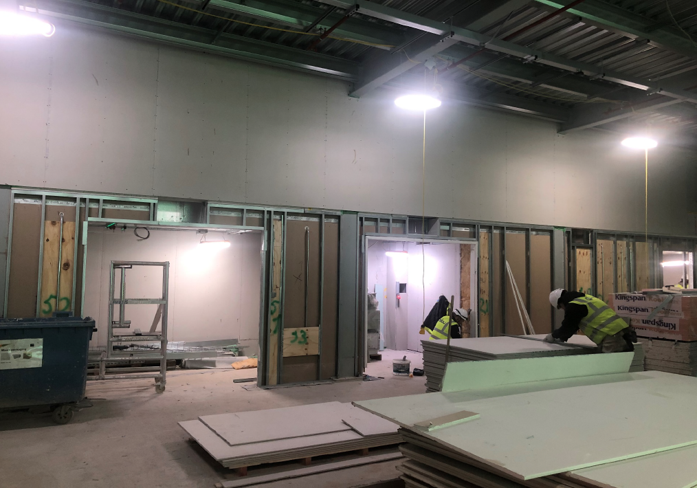 Sports hall - Drywall and plastering