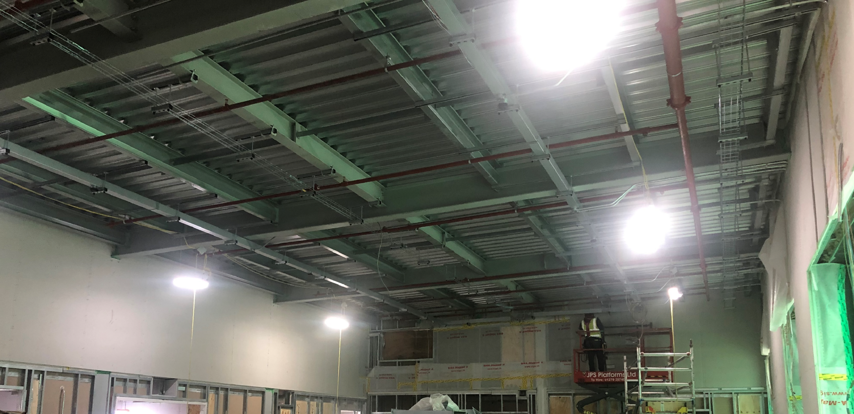 Sports hall - MEP installation, high level services