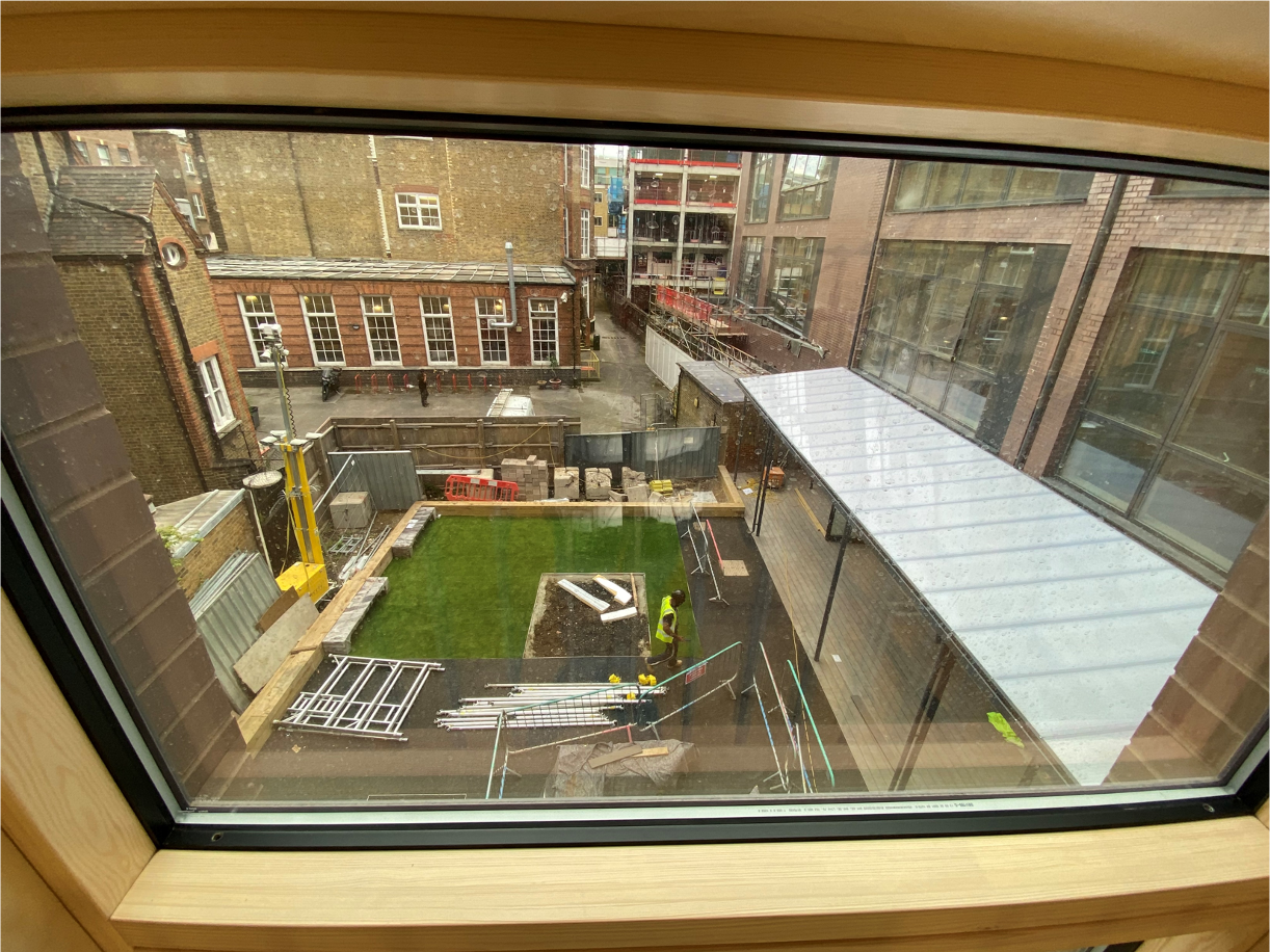 Nursery courtyard - View from inside the school