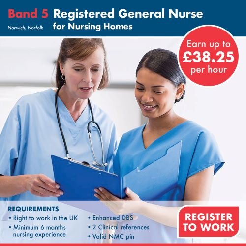 Band 5 Registered General Nurse for Nursing Homes | Norwich, Norfolk