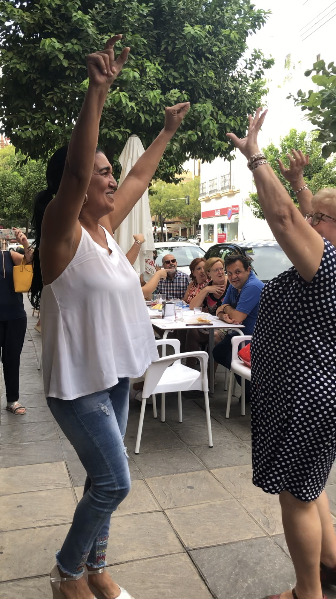 Dancing flamenco in the street